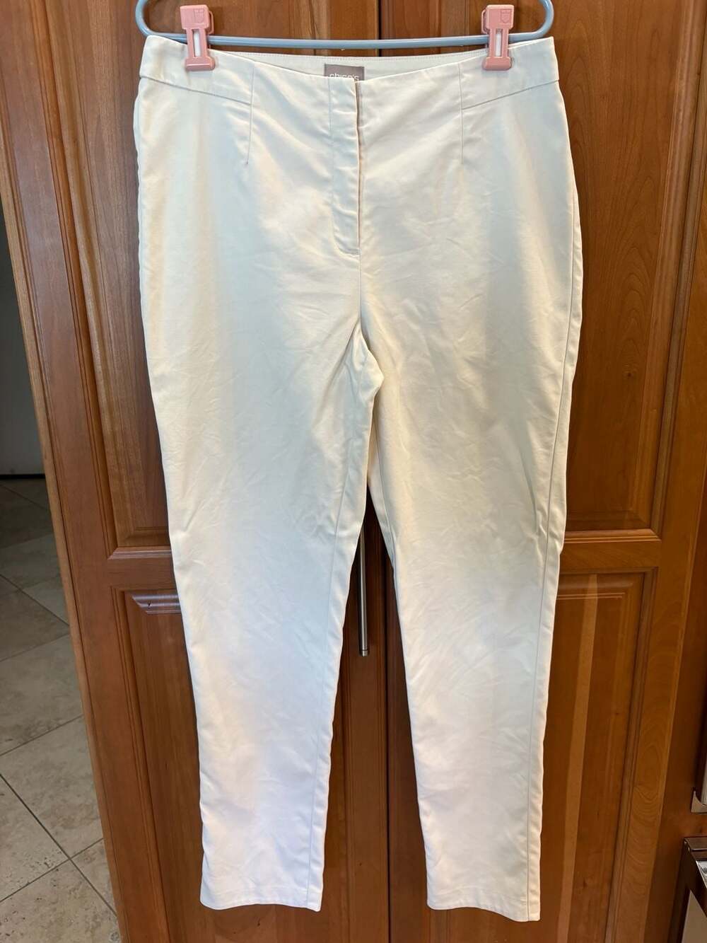 Chico's Pants Size 1.5 Regular Tan Cropped Straight Leg